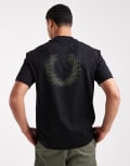 [Fred Perry] Fred Perry light box graphic logo t-shirt with back print in black M BLACK