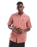 [Fred Perry] Fred Perry lightweight revere collar shirt in pink XS Putty pink