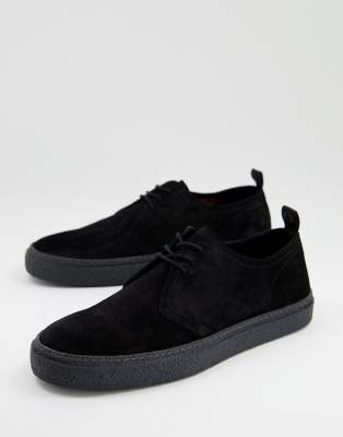 fred perry black suede shoes