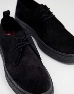 fred perry black suede shoes