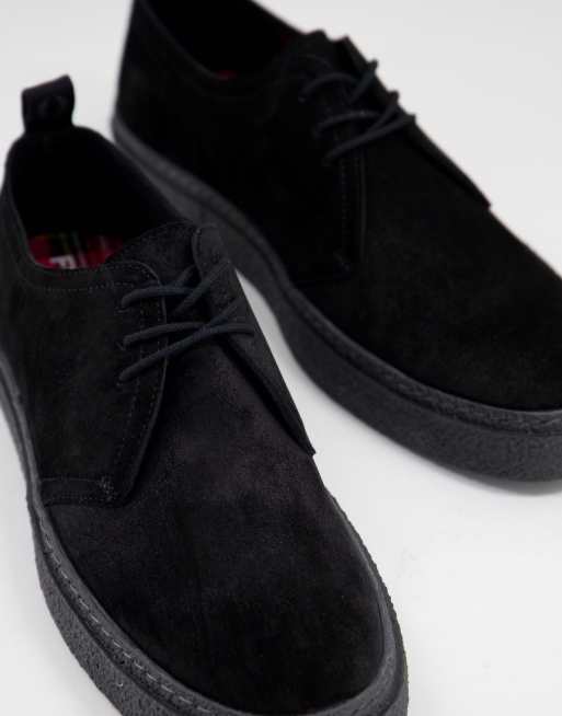 Fred Perry Linden Suede Shoes In Black