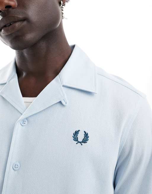 Fred Perry – Ljusblå skjorta i mesh med platt krage, 3 av 4