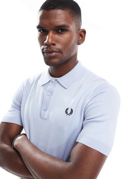 Fred Perry – Ljusblå, stickad pikétröja - view 1