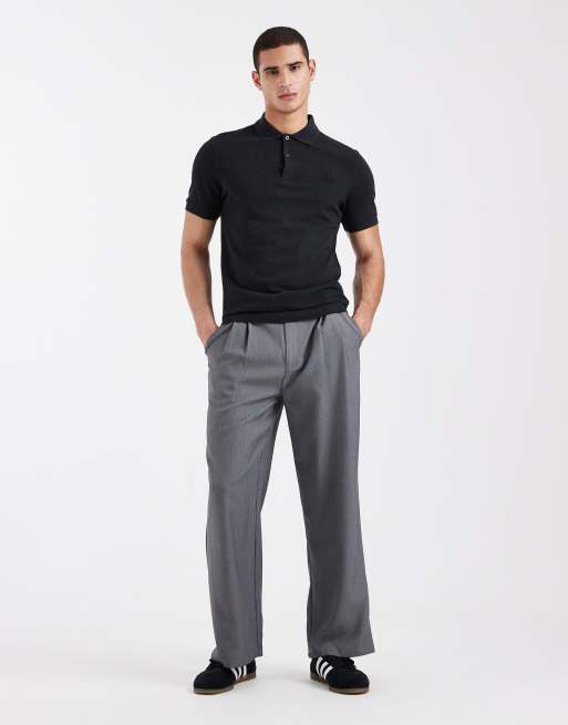 Fred Perry logo polo shirt in charcoal grey, 2 of 5