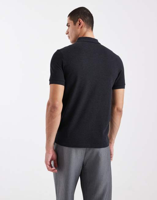 Fred Perry logo polo shirt in charcoal grey, 3 of 5