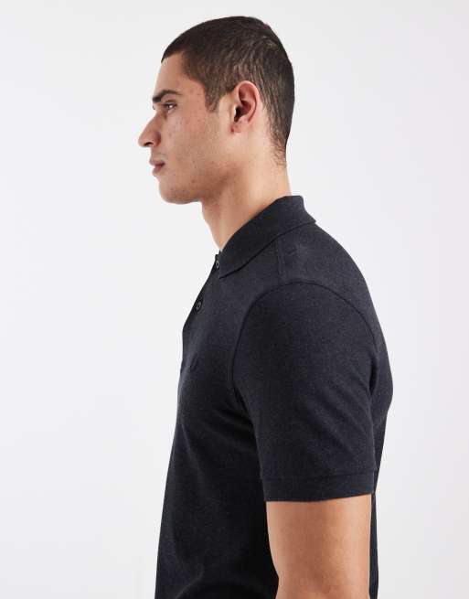 Fred Perry logo polo shirt in charcoal grey, 4 of 5