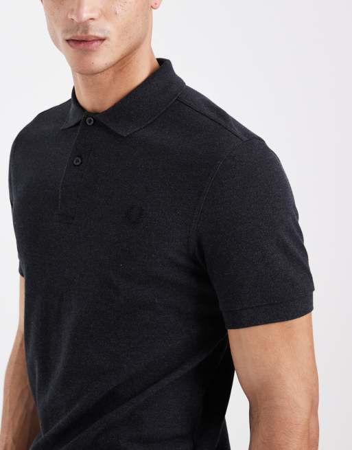 Fred Perry logo polo shirt in charcoal grey, 5 of 5