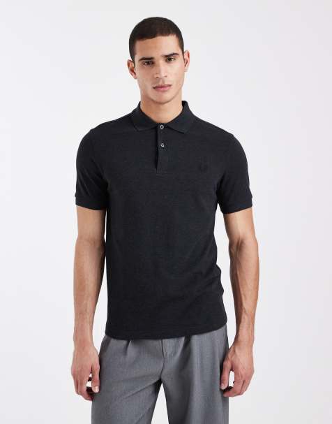 Fred Perry logo polo shirt in charcoal grey