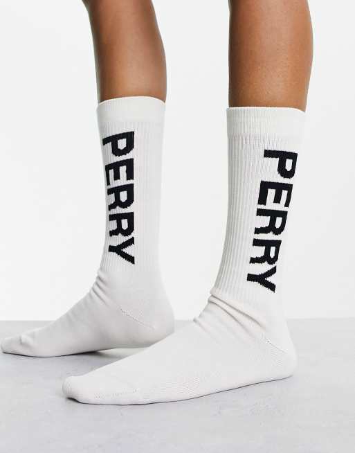 Fred Perry logo socks in white