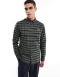 [Fred Perry] Fred Perry long sleeve oxford tartan check shirt in green XS Green