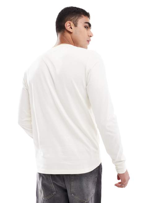 Fred Perry long sleeve twin tipped t-shirt in off white, 2 of 4
