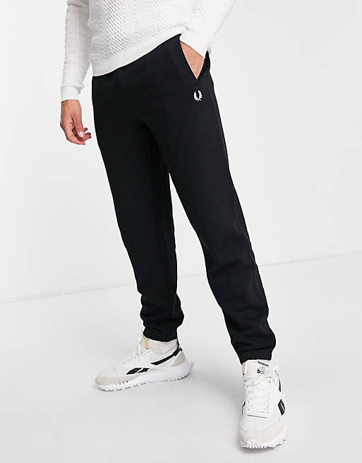 Fred Perry loopback joggers in black 