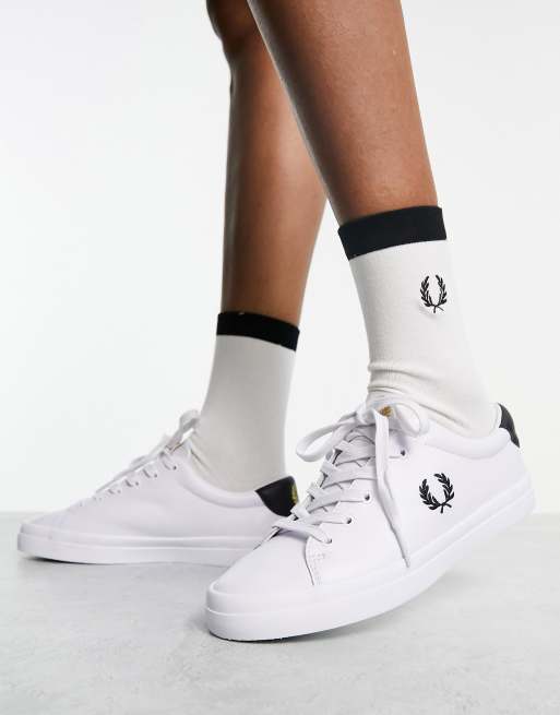 Kostumer dialog skarp Fred Perry Lottie leather sneakers in white | ASOS