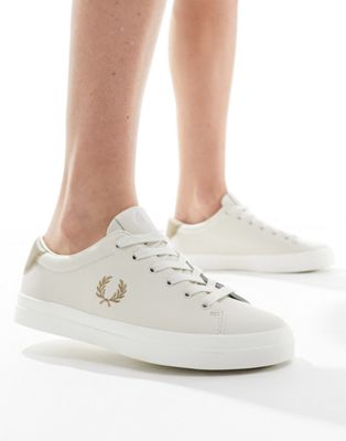 Fred Perry lottie leather trainer in stone