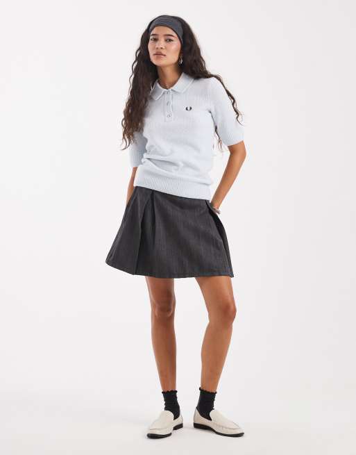 Fred Perry - Lyseblå skjorte i tekstureret strik, 2 af 4
