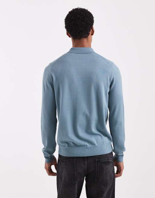 Fred Perry - Maglione azzurro stile polo, 3 di 5