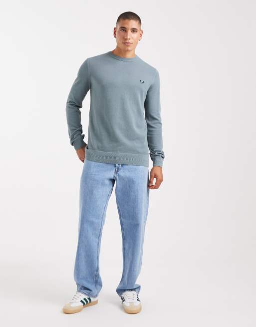 Fred Perry - Maglione in piqué azzurro, 2 di 5