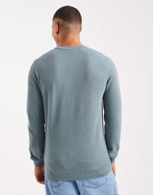 Fred Perry - Maglione in piqué azzurro, 3 di 5
