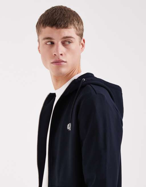 Fred Perry - Marineblå hættetrøje med lynlås, 4 af 5