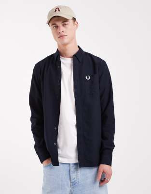 Fred Perry Herren Marine Für M5516 Blaues Oxfordhemd (Xxl), Lässig, Baumwolle, Klassisch, Langarm - Bild 8