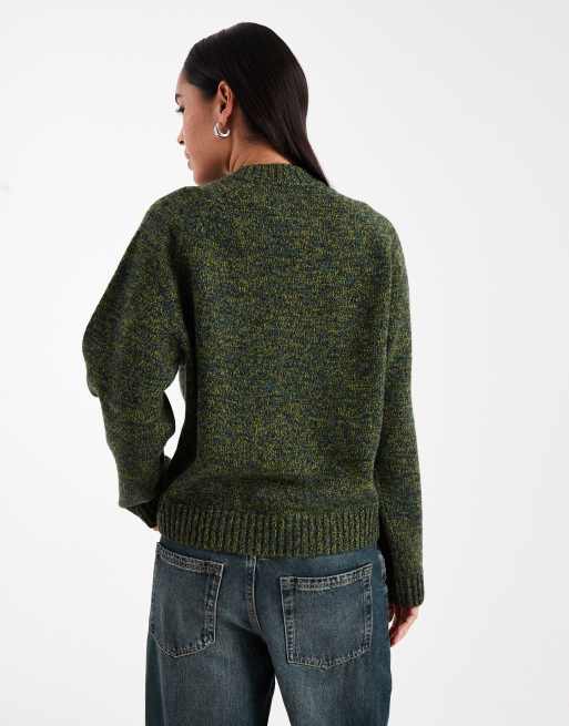 Fred Perry marl jumper in green, 4 of 4