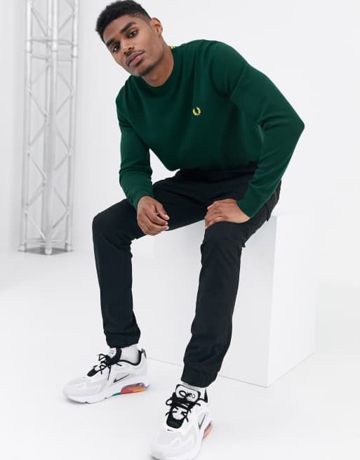 Fred Perry merino wool jumper in green