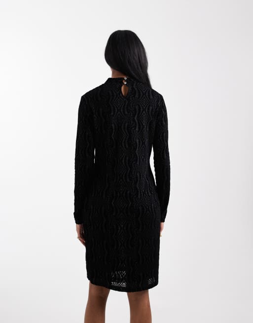 Fred Perry mesh dress in black, 2 of 4