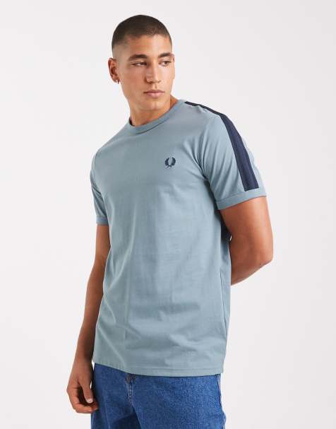 Fred Perry mesh taped ringer t-shirt in blue - view 1