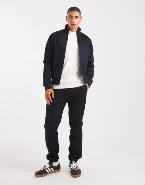 Fred Perry mesh taped track pant in navy