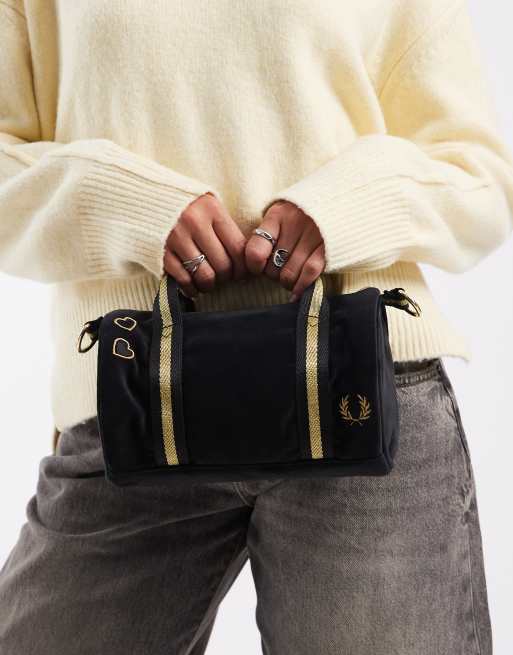 Fred Perry mini velour bag in black | ASOS