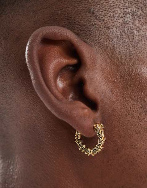 Fred Perry mini wreath earrings in gold - view 1