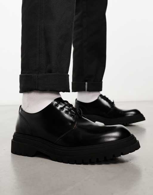 Fred Perry - Mocassini derby neri in pelle 