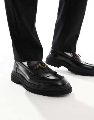 Mocassins unisexes en cuir avec chane - Fred Perry - Modalova