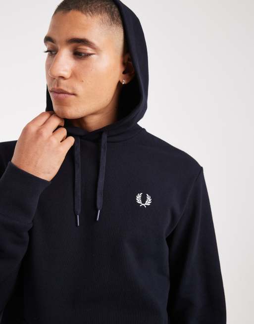 Fred Perry monogram hoodie in navy, 5 of 5