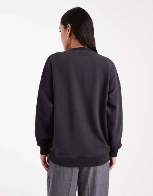 Fred Perry - Mørkegrå sweatshirt med glimmerlogo, 2 af 4