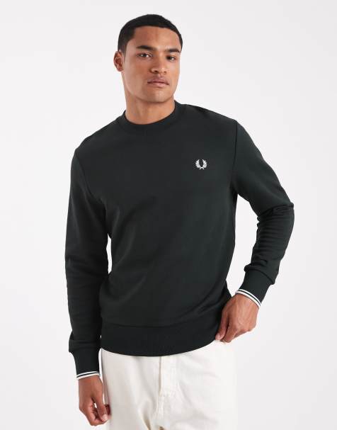 Fred Perry - Mørkegrøn sweatshirt med rund hals - view 1