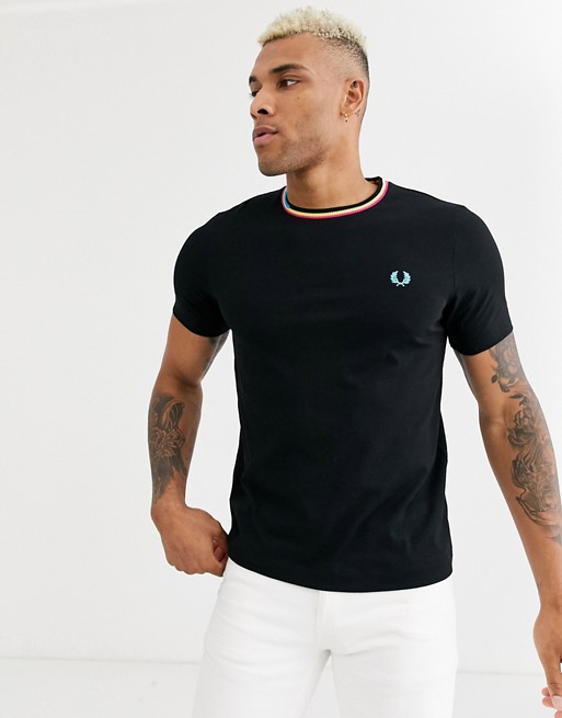 Fred Perry multi tip t-shirt in black