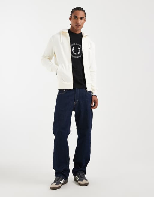 Fred Perry – Naturvit sweatshirt med krage och dragkedja, 2 av 5