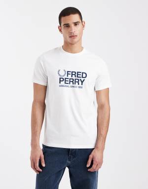 Fred Perry original graphic logo t-shirt in white