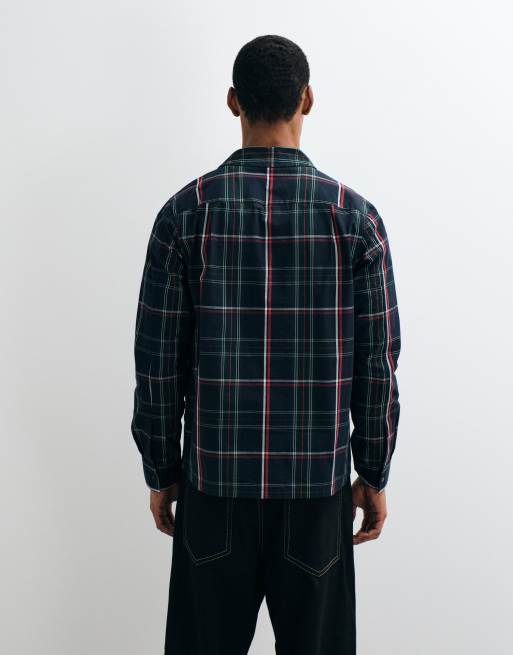 Fred Perry overshirt a quadri scozzesi blu navy, 2 di 5