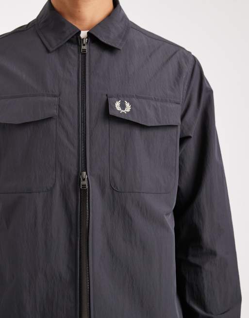 Fred Perry - Overshirt-jack met ritssluiting in grijs, 5 van 5