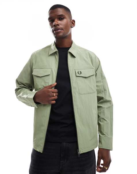 Fred Perry - Overshirt met rits in groen - view 1