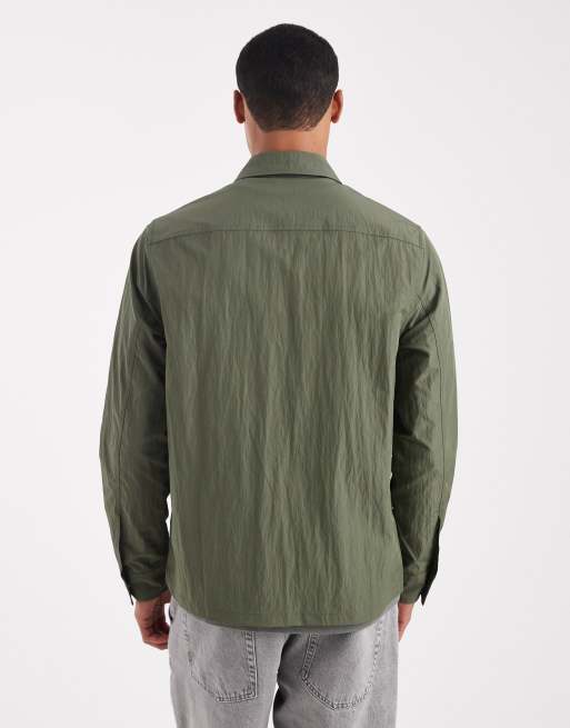 Fred Perry - Overshirt met rits in kaki, 3 van 5