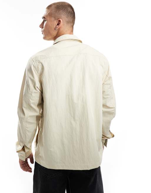 Fred Perry - Overshirt met zakken in beige, 2 van 4