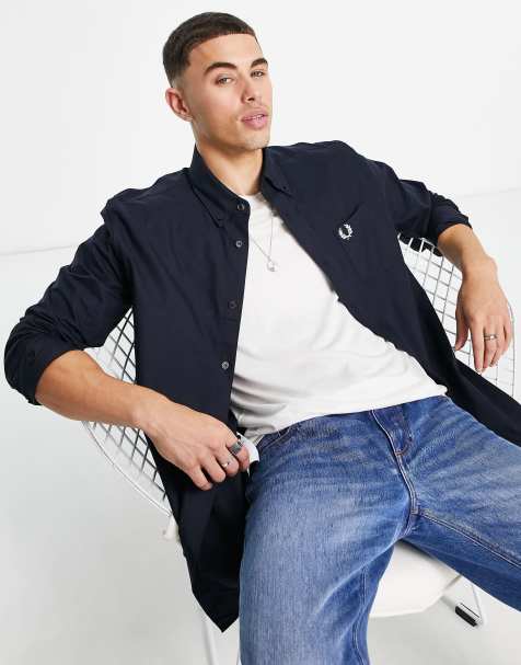Fred Perry - Oxford overhemd in marineblauw - view 1