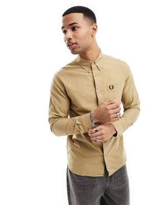 Fred Perry oxford shirt in beige-Neutral