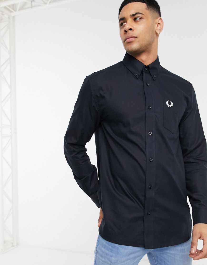 FRED PERRY OXFORD SHIRT IN NAVY,M8501 608 BASE