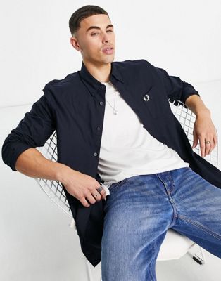 Fred Perry oxford shirt in navy - ASOS Price Checker
