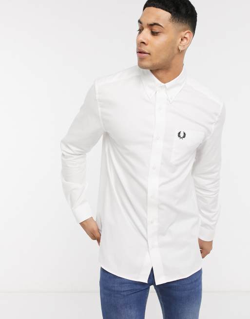 fred perry white oxford shirt