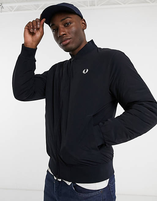 Fred Perry padded bomber jacket in navy | ASOS